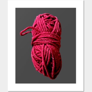 knitting, yarn, pink wool Posters and Art